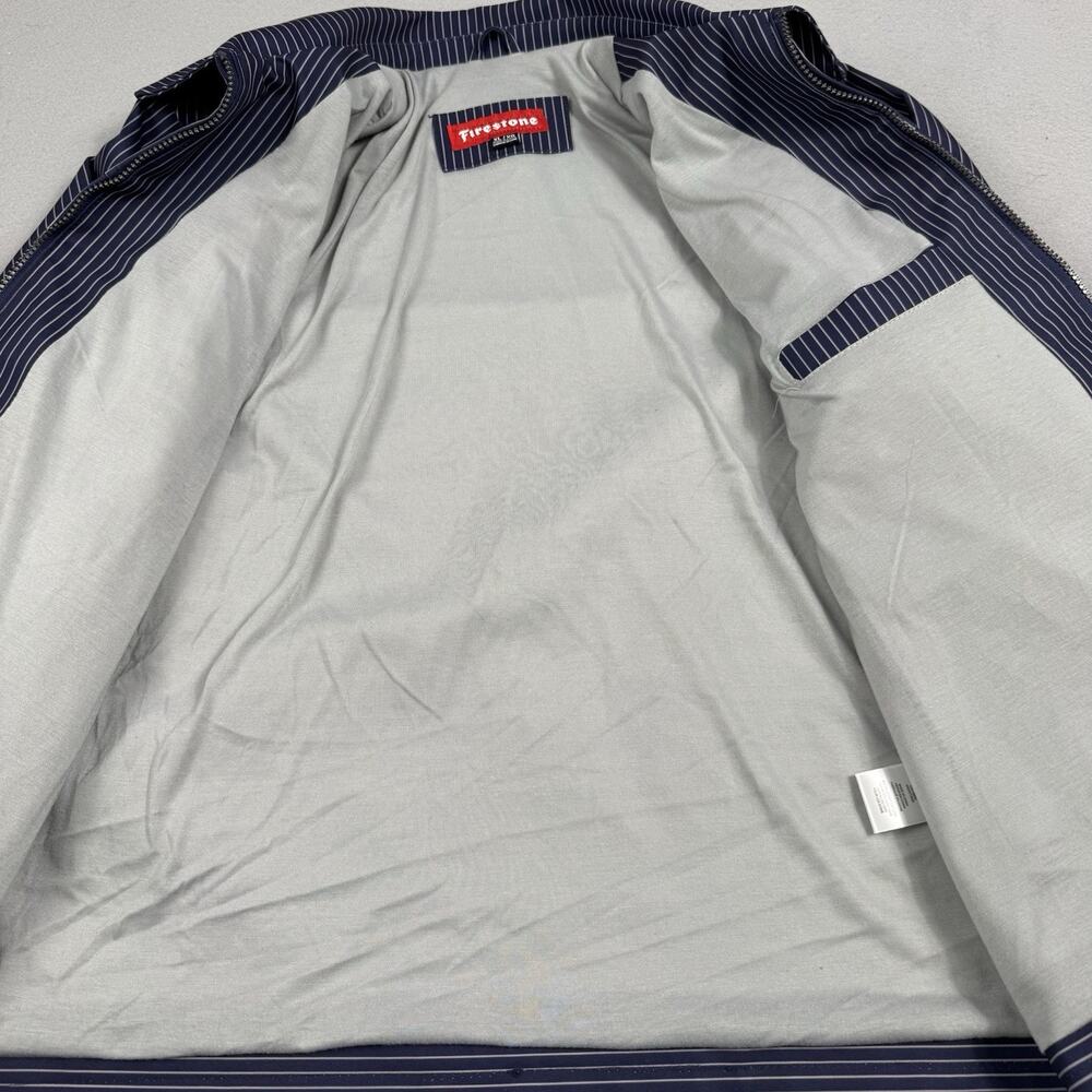Firestone Work Jacket XL Navy Pinstripe Zip Mechanic Shop Racing NWT - Picture 11 of 16